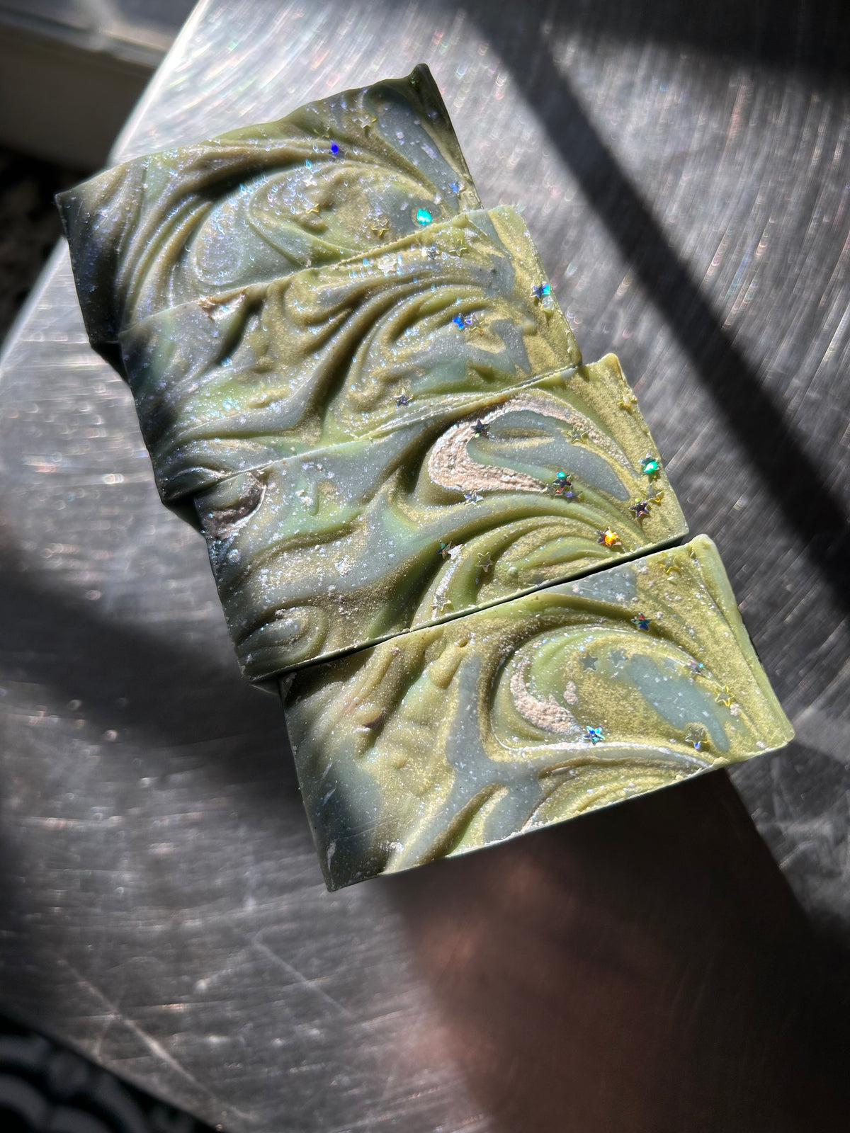 Moon Water Soap🌘💧Vegan/ Organic & Fair-Trade Shea Butter/ Natural Indigo Powder/ Blue Raspberry/ Artisanal Soap/ Handcrafted on Vancouver Island, Victoria B.C. Canada🇨🇦