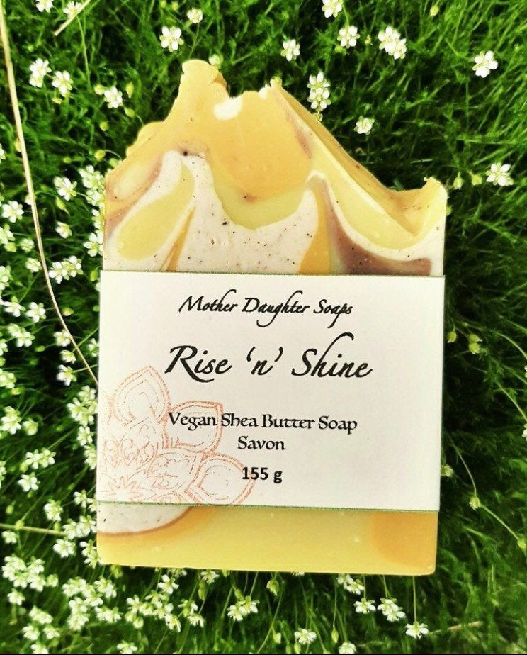 Rise ’n’ Shine Soap🍋⭐️ Lemon/ Eucalyptus/ Litsea Cubeba/ Chaga Mushroom🍄/ Organic Shea Butter/ Organic Hempseed Oil/ Artisan Vegan Soap/ Handcrafted on Vancouver Island, Victoria, B.C. Canada🇨🇦