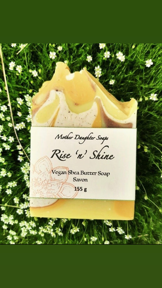 Rise ’n’ Shine Soap🍋⭐️ Lemon/ Eucalyptus/ Litsea Cubeba/ Chaga Mushroom🍄/ Organic Shea Butter/ Organic Hempseed Oil/ Artisan Vegan Soap/  Handcrafted on Vancouver Island, Victoria, B.C. Canada🇨🇦