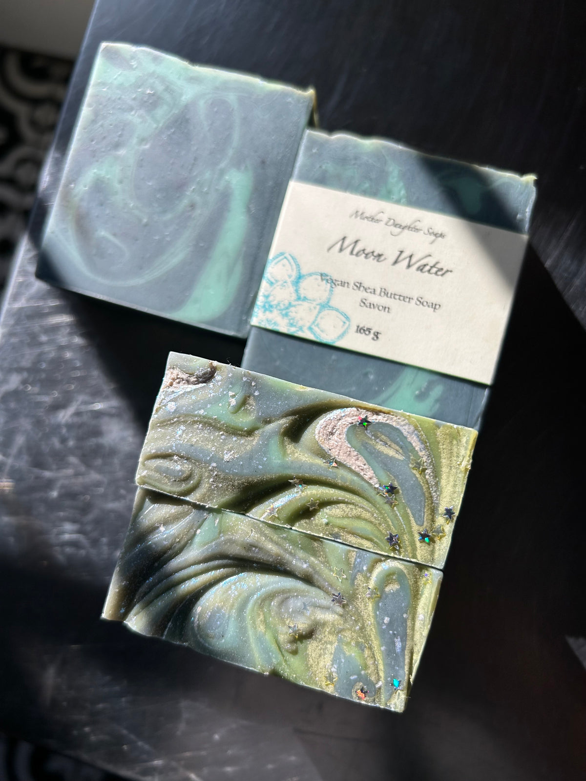 Moon Water Soap🌘💧Vegan/ Organic & Fair-Trade Shea Butter/ Natural Indigo Powder/ Blue Raspberry/ Artisanal Soap/ Handcrafted on Vancouver Island, Victoria B.C. Canada🇨🇦