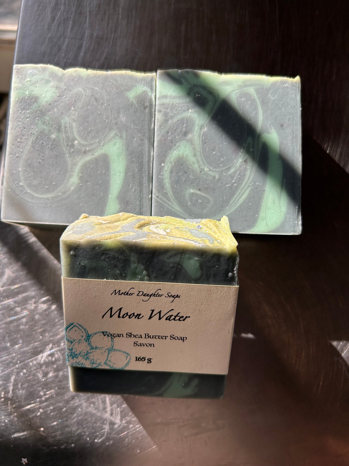 Moon Water Soap🌘💧Vegan/ Organic & Fair-Trade Shea Butter/ Natural Indigo Powder/ Blue Raspberry/ Artisanal Soap/ Handcrafted on Vancouver Island, Victoria B.C. Canada🇨🇦