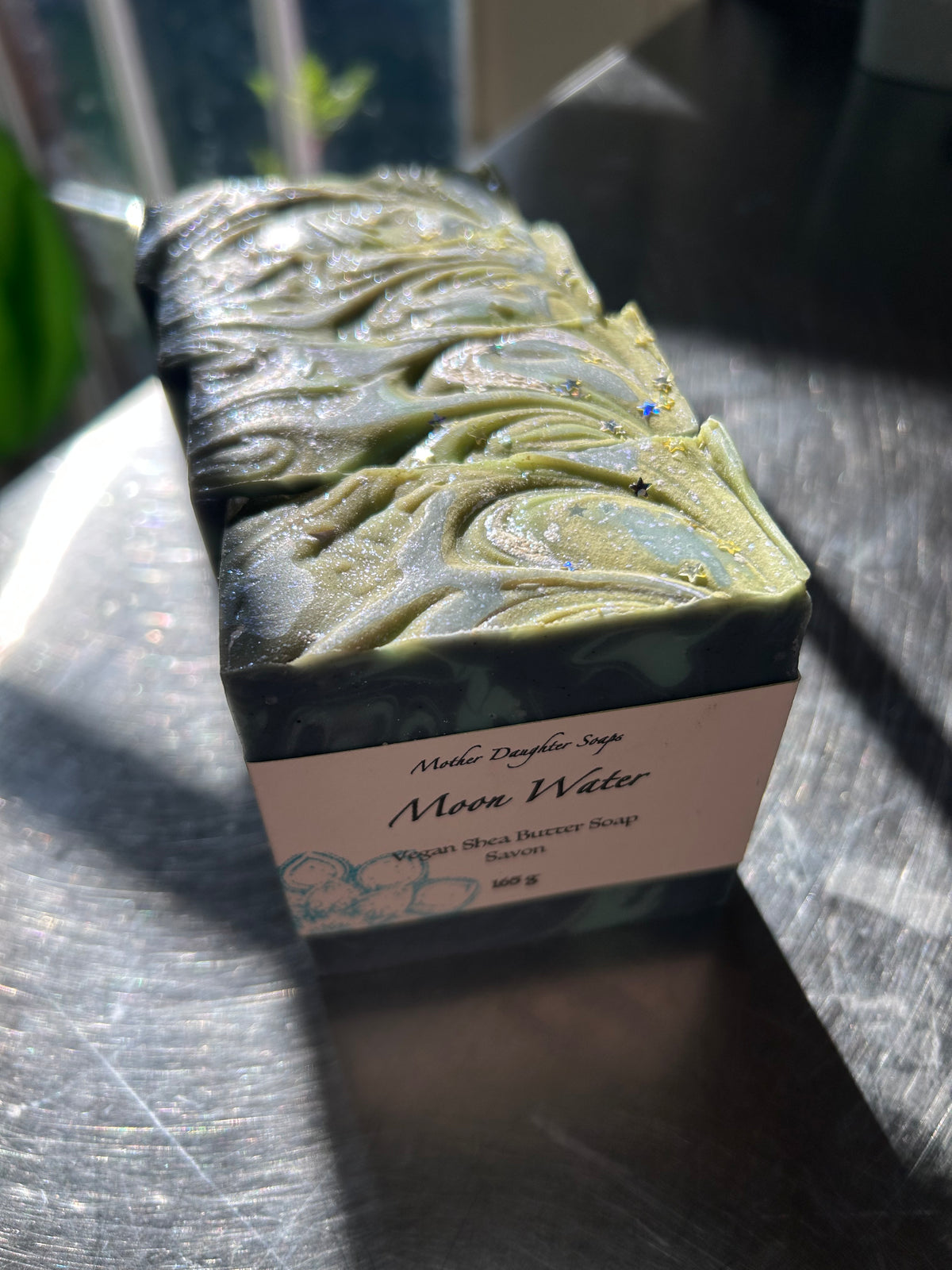 Moon Water Soap🌘💧Vegan/ Organic & Fair-Trade Shea Butter/ Natural Indigo Powder/ Blue Raspberry/ Artisanal Soap/ Handcrafted on Vancouver Island, Victoria B.C. Canada🇨🇦