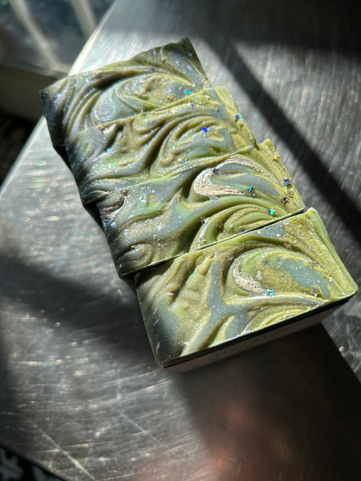 Moon Water Soap🌘💧Vegan/ Organic & Fair-Trade Shea Butter/ Natural Indigo Powder/ Blue Raspberry/ Artisanal Soap/ Handcrafted on Vancouver Island, Victoria B.C. Canada🇨🇦