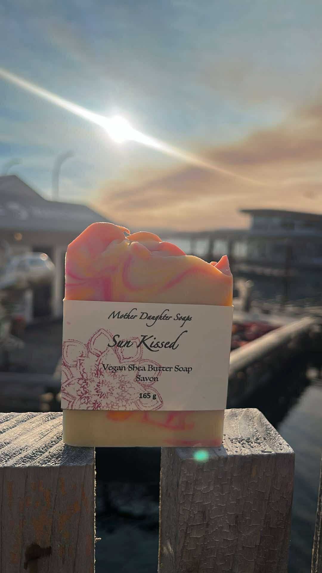 Sun Kissed Soap☀️🧡 Vegan/ Organic Shea Butter/ Biodegradable Eco-friendly Mica ✨Cruelty-Free🐇/ Fresh Citrus/ Cold Process Soap/ Handmade on Vancouver Island, Victoria, B.C. Canada🇨🇦
