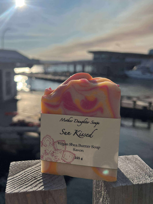 Sun Kissed Soap☀️🧡 Vegan/ Organic Shea Butter/ Biodegradable Eco-friendly Mica ✨Cruelty-Free🐇/ Fresh Citrus/ Cold Process Soap/ Handmade on Vancouver Island, Victoria, B.C. Canada🇨🇦