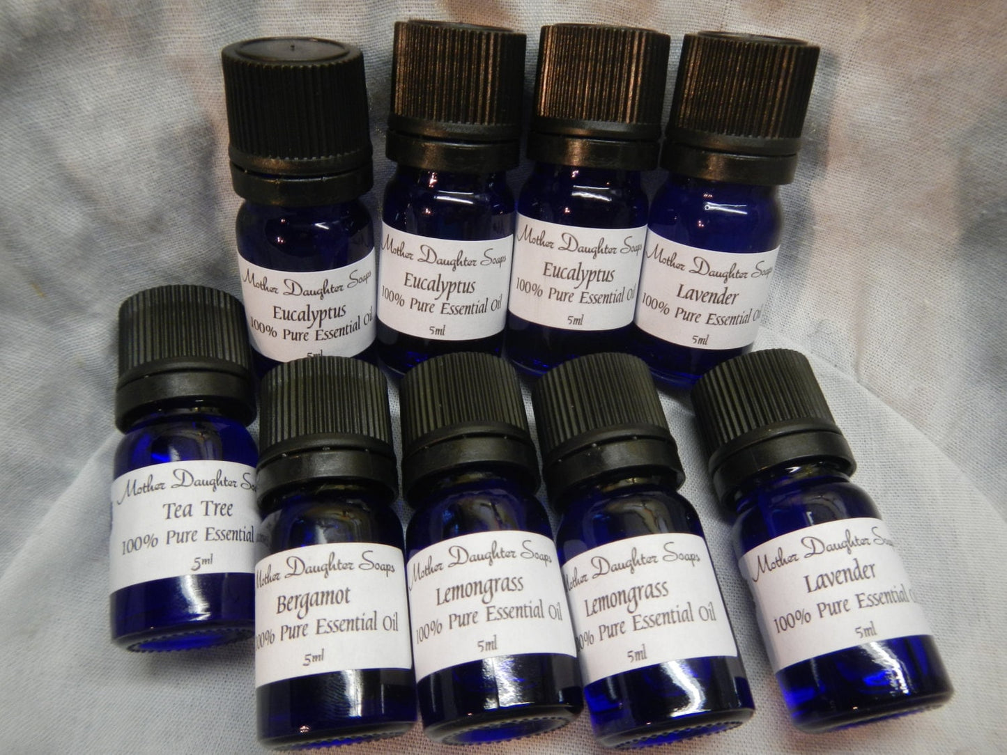 100% Pure Essential Oil 10 ml Amber Bottles, Add Drops to Wool Dryer Balls, Diffuser oil, Lavender, Lemongrass Tea Tree, Eucalyptus, Bergamot